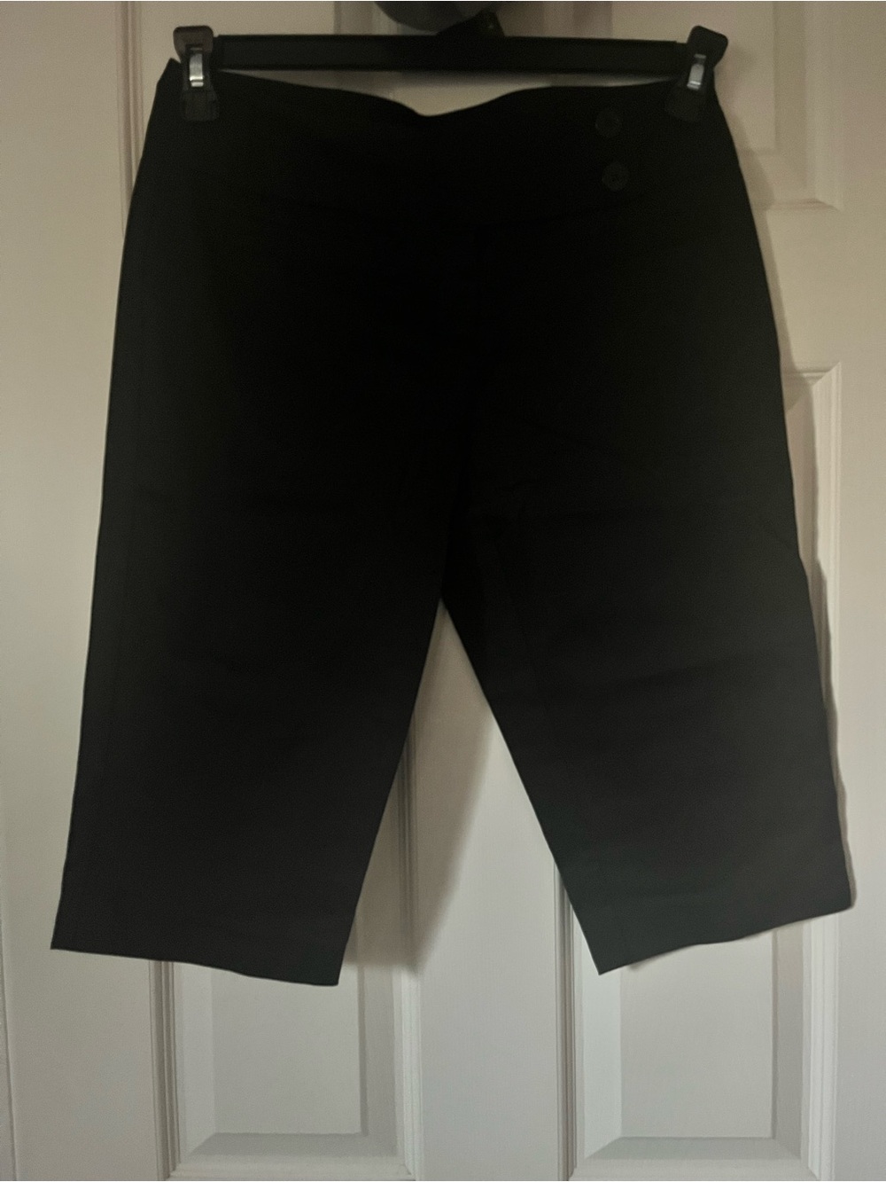 no boundaries juniors black knee-length stretch shorts